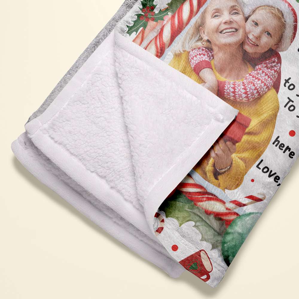 Personalized Christmas Hug Blanket for Grandma Blanket PopCulturePrints