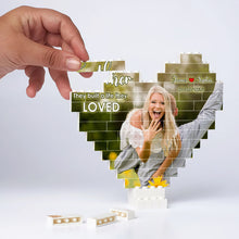 Load image into Gallery viewer, Custom Heart-Shaped Building Block Puzzle for Couples - A Life Built on Love Building Blocks PopCulturePrints
