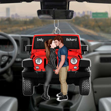 Load image into Gallery viewer, Personalized Couples Car Ornament - Kiss &amp; Ride Customizable Gift
