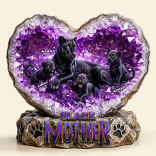Load image into Gallery viewer, “The Heart of a Panther: Celebrate Your Mom!” - Powerful Panther Mom Acrylic Plaque - Personalized Gift for Moms and Grandmas Shaped Plaques PopCulturePrints
