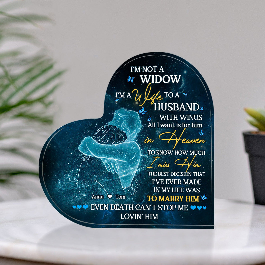 Heavenly Husband Memory Personalized Heart Acrylic Plaque Decorative Plaques PopCulturePrints