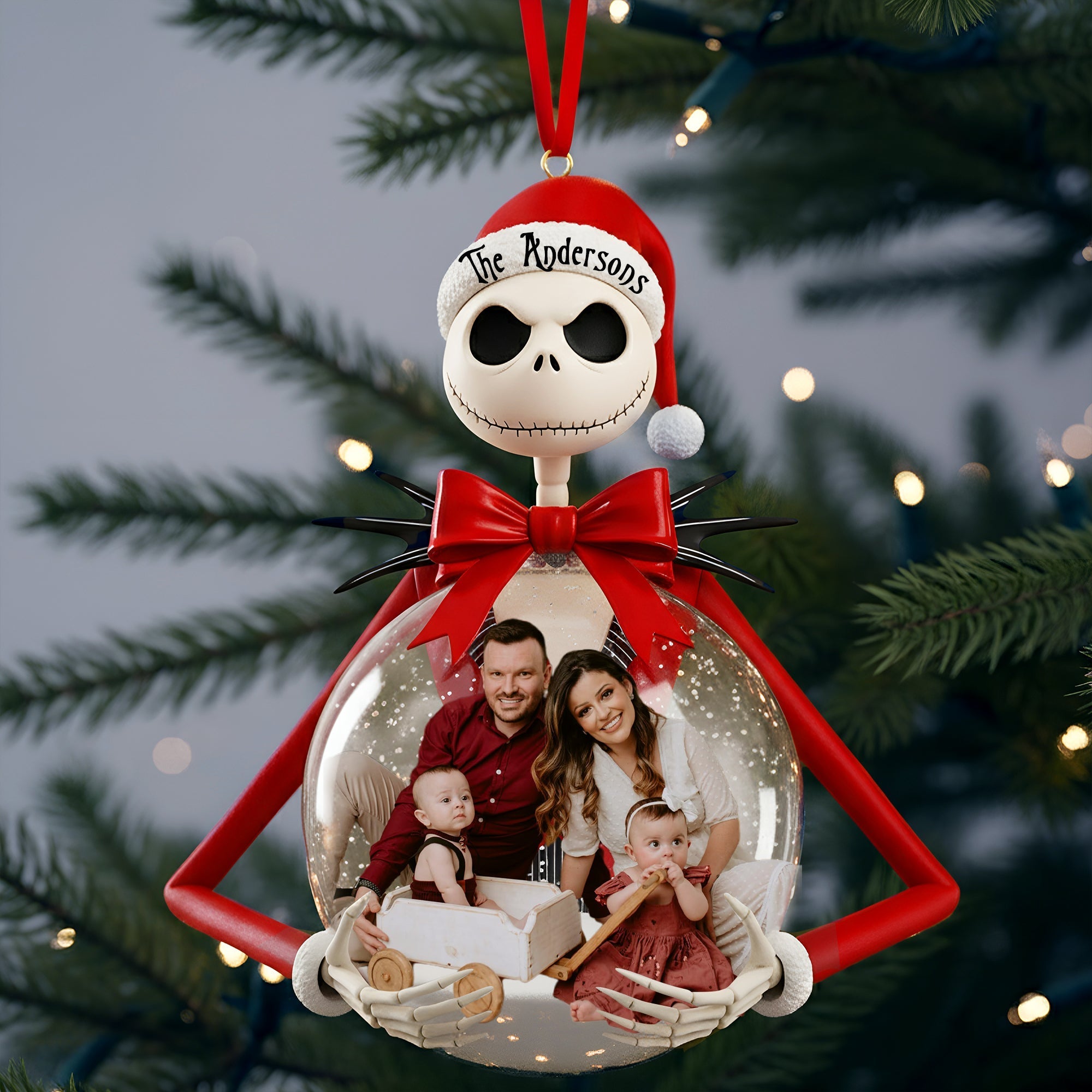 “Celebrate the Spooky Season” - Gothic Christmas Custom Photo Ornament - Personalize Your Unique Family Gift Ornament PopCulturePrints