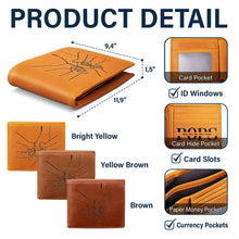 Load image into Gallery viewer, Hand In Hand - Grandpa Will Always Protect Grandkid - Personalized Engraved Leather Wallet Engraved Leather Wallet PopCulturePrints
