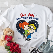Load image into Gallery viewer, Personalized Couple Sweatshirt - Love is Written in the Stars | Valentine&#39;s Day Gifts Shirts PopCulturePrints
