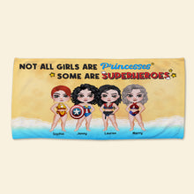 Load image into Gallery viewer, Superhero Beach Towel, Personalized for Girls Beach Towel PopCulturePrints
