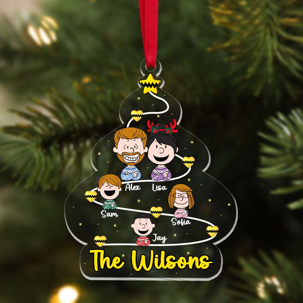 Personalized Family Christmas Ornament - Custom Cartoon Characters Ornament PopCulturePrints