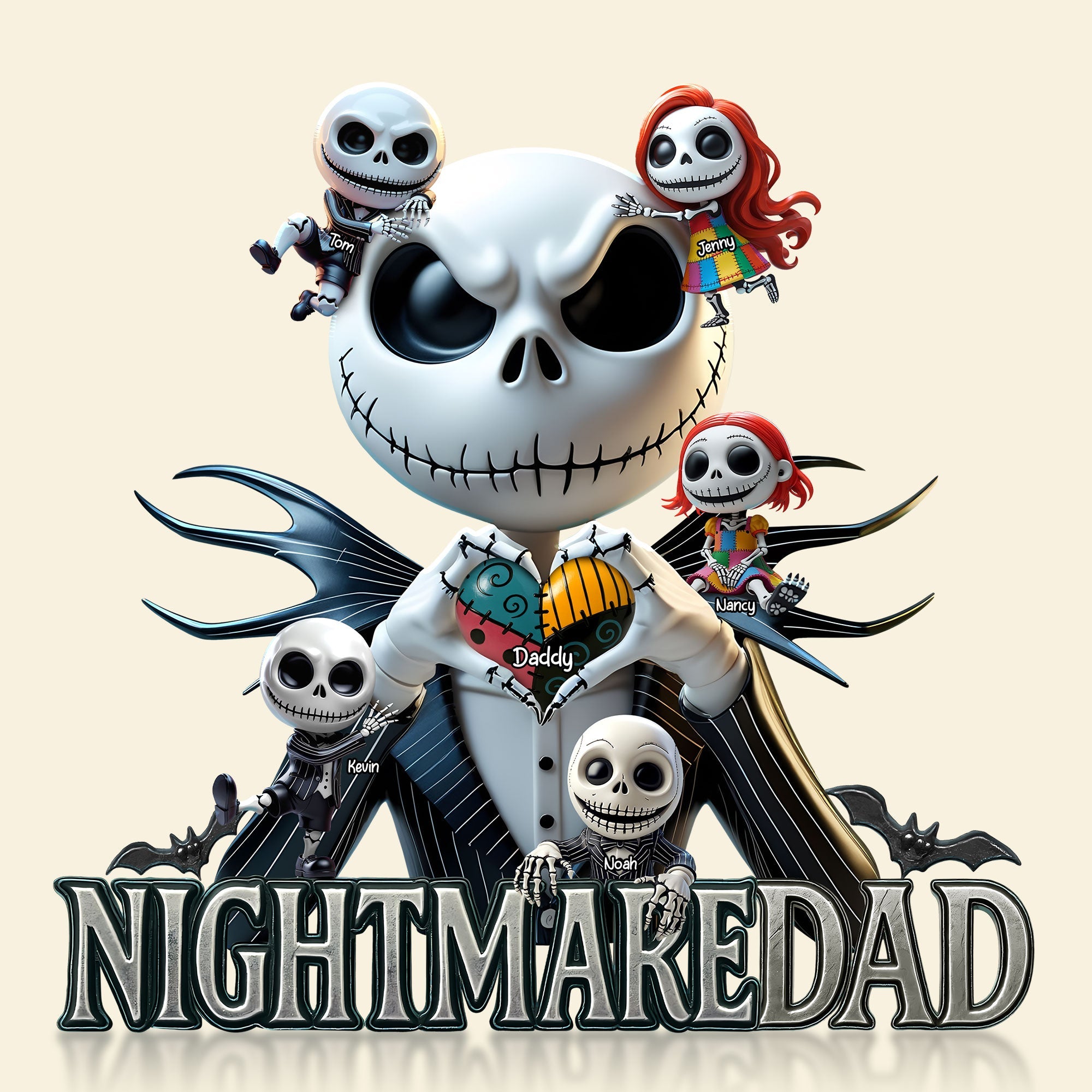 “A Dad to Remember” - Personalized Nightmare Dad Plaque - Unique Gift for Dads, Grandpas, and More Shaped Plaques PopCulturePrints