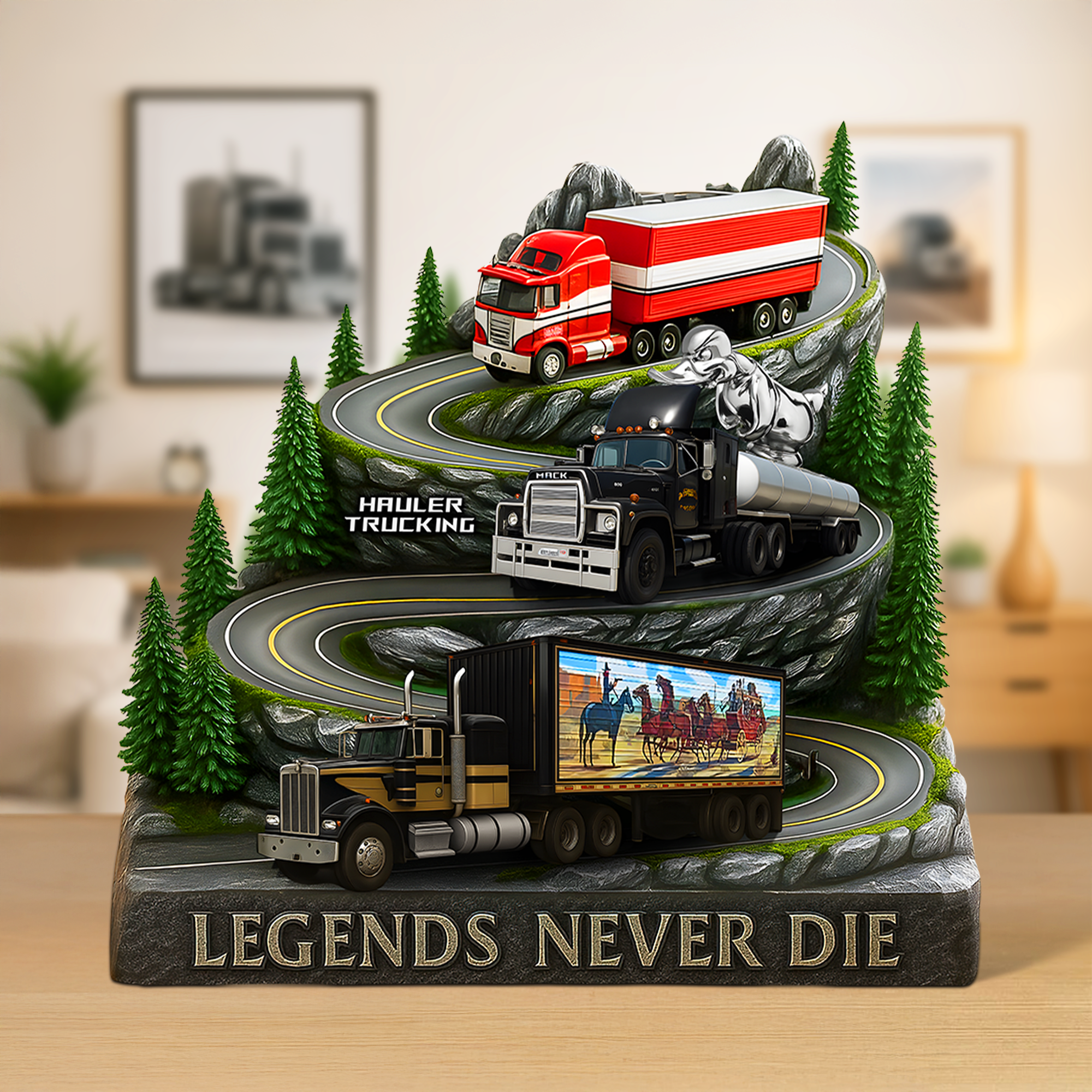 Legends Never Die – Classic Truck Movie Acrylic Plaque – Personalized Gifts for Truckers Shaped Plaques PopCulturePrints