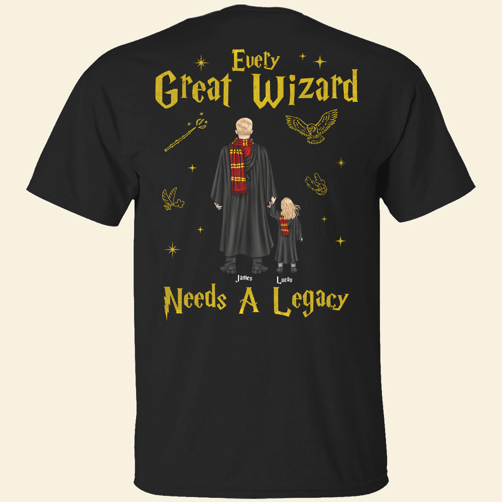 Custom Wizard Legacy T-shirt - Personalized Father and Child Magical Gift