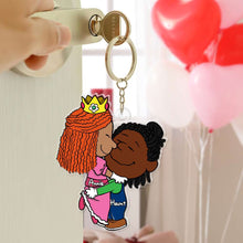 Load image into Gallery viewer, Personalized Keychain for Couples - Hugging in Love Keychains PopCulturePrints
