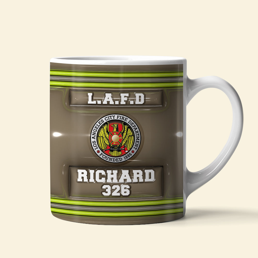 Personalized Firefighter Coffee Mug - Custom Logo and Name Coffee Mug PopCulturePrints