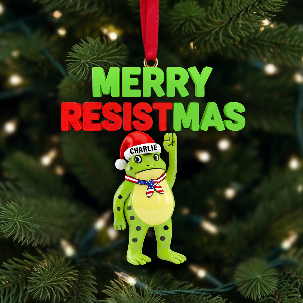 Merry Resistmas Ornament - Customizable Christmas Gift for Everyone Ornament PopCulturePrints