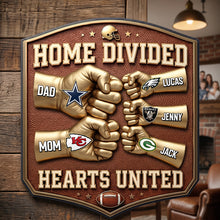 Load image into Gallery viewer, Home Divided, Hearts United - Sport Lover Family Cut Metal Sign - Personalized Family Gift
