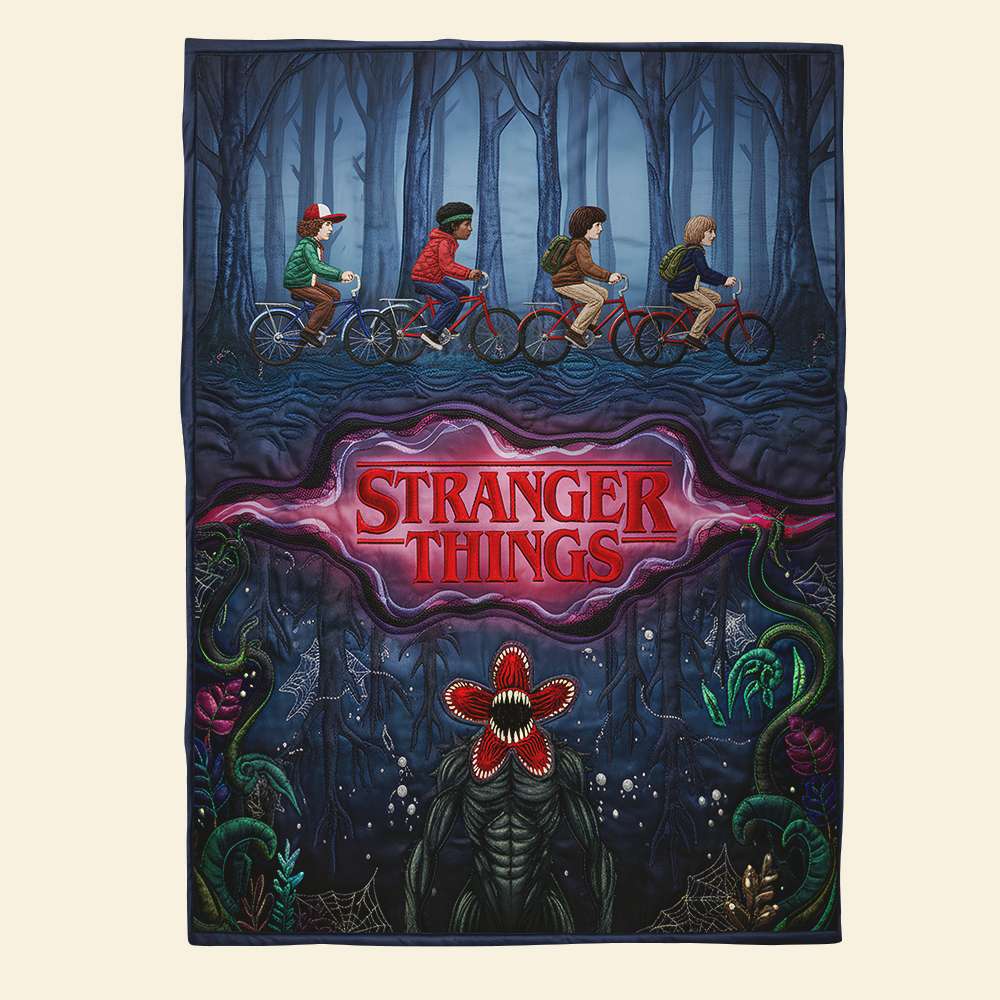 “Get Lost in the Horror” - Horror Forest Blanket - Personalized Gift for Fans of Stranger Things Blanket PopCulturePrints