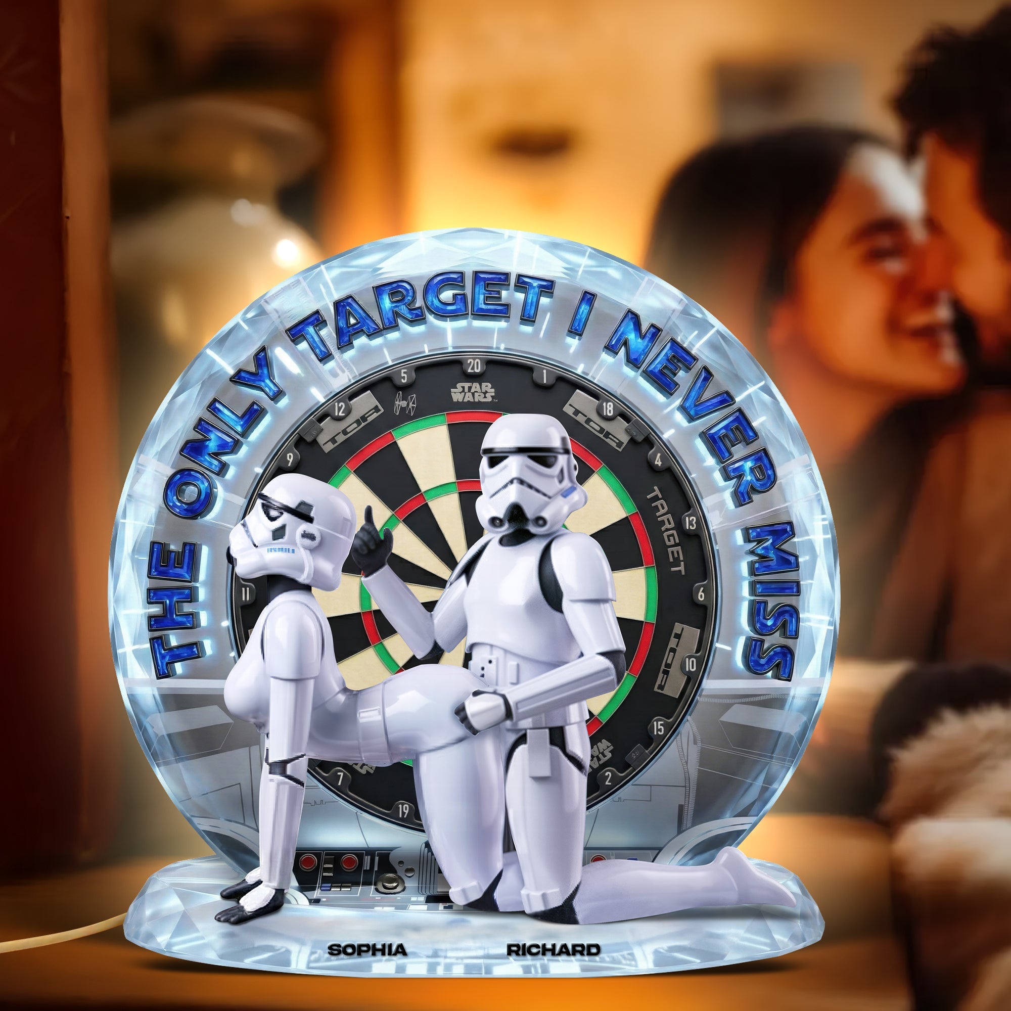 The Only Target I Never Miss - Personalized Humorous Light Box for Couples Light Box PopCulturePrints
