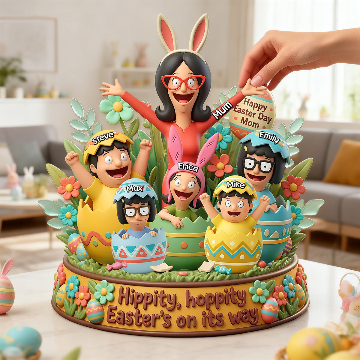 🎉 'Happy Easter Day, Mom!' - Personalized Acrylic Plaque - Perfect Gift for Mom, Grandma & Loved Ones Shaped Plaques PopCulturePrints