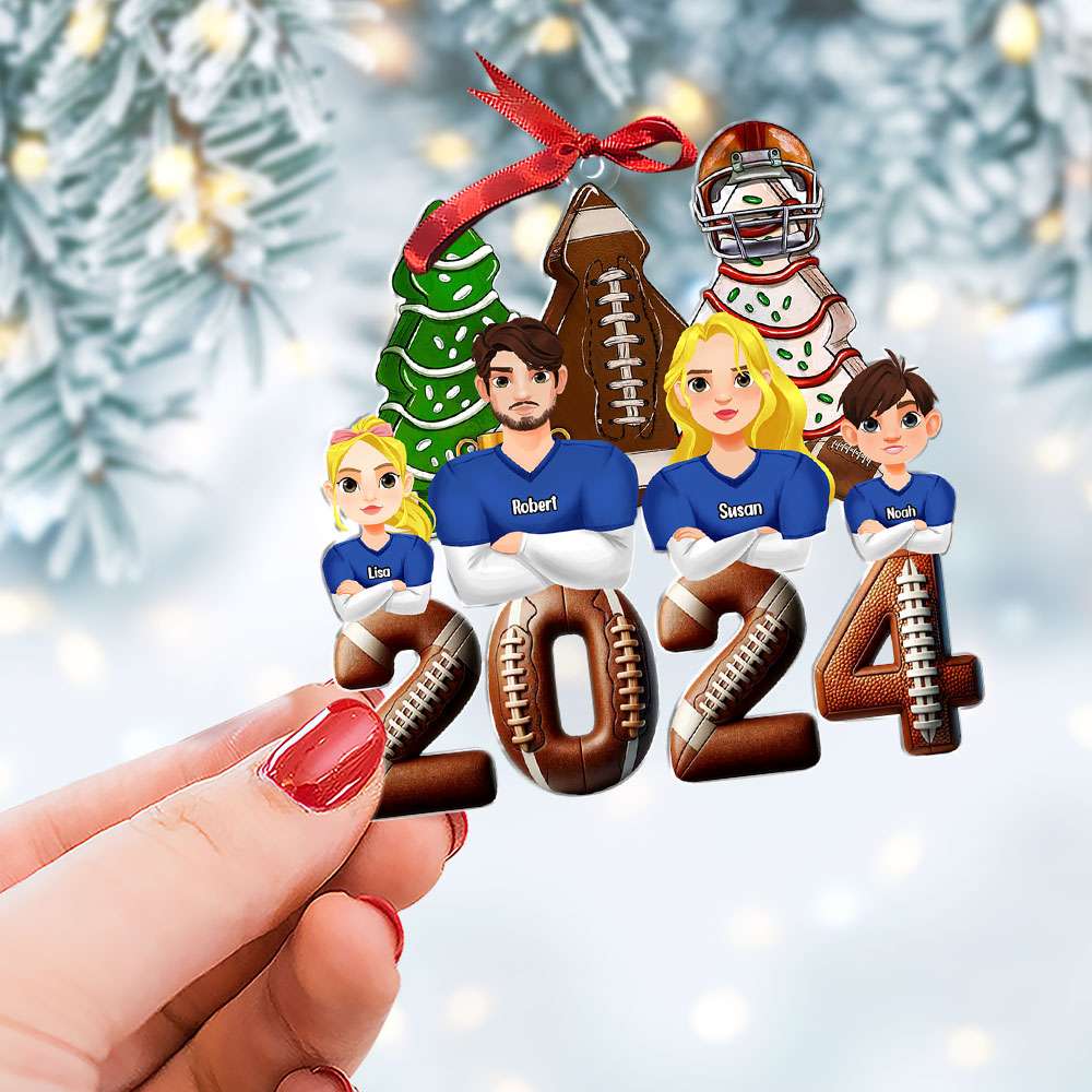 Personalized Football Family Christmas Ornament 2024 Ornament PopCulturePrints