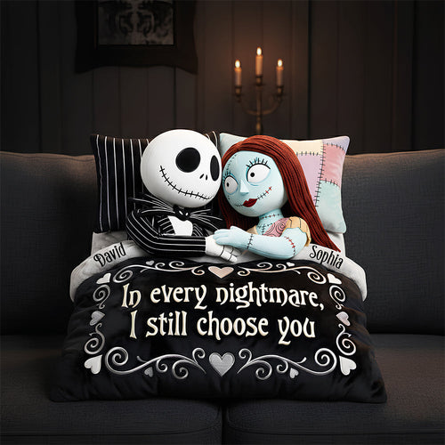 In Every Nightmare, I Still Choose You - Gothic Love Couple Pillow Personalized Gifts Pillow PopCulturePrints