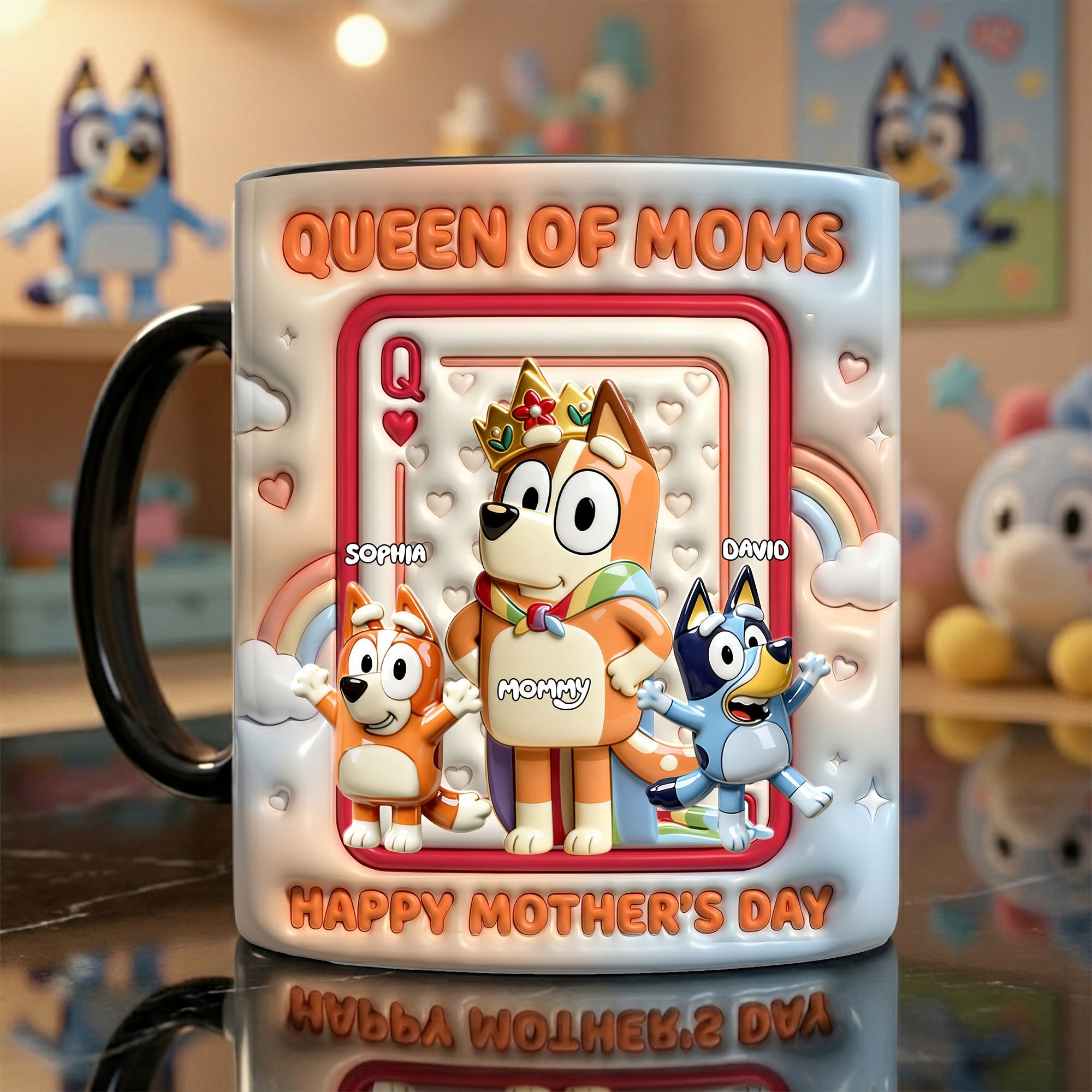 “Queen Of Moms” – Personalized Magic Coffee Mug for Moms, Grandmas, and More Coffee Mug PopCulturePrints