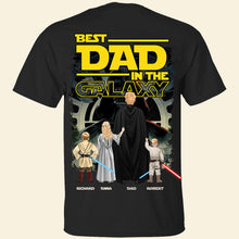 Load image into Gallery viewer, “Best Dad In The Galaxy” - Personalized Dad Shirt - Custom Gift for Fathers, Dads, and Grandfathers Shirts PopCulturePrints
