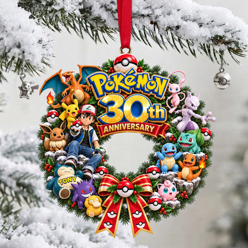 Celebrate 30 Years of Pokémon - Personalized Christmas Ornament for Game Lovers Ornament PopCulturePrints