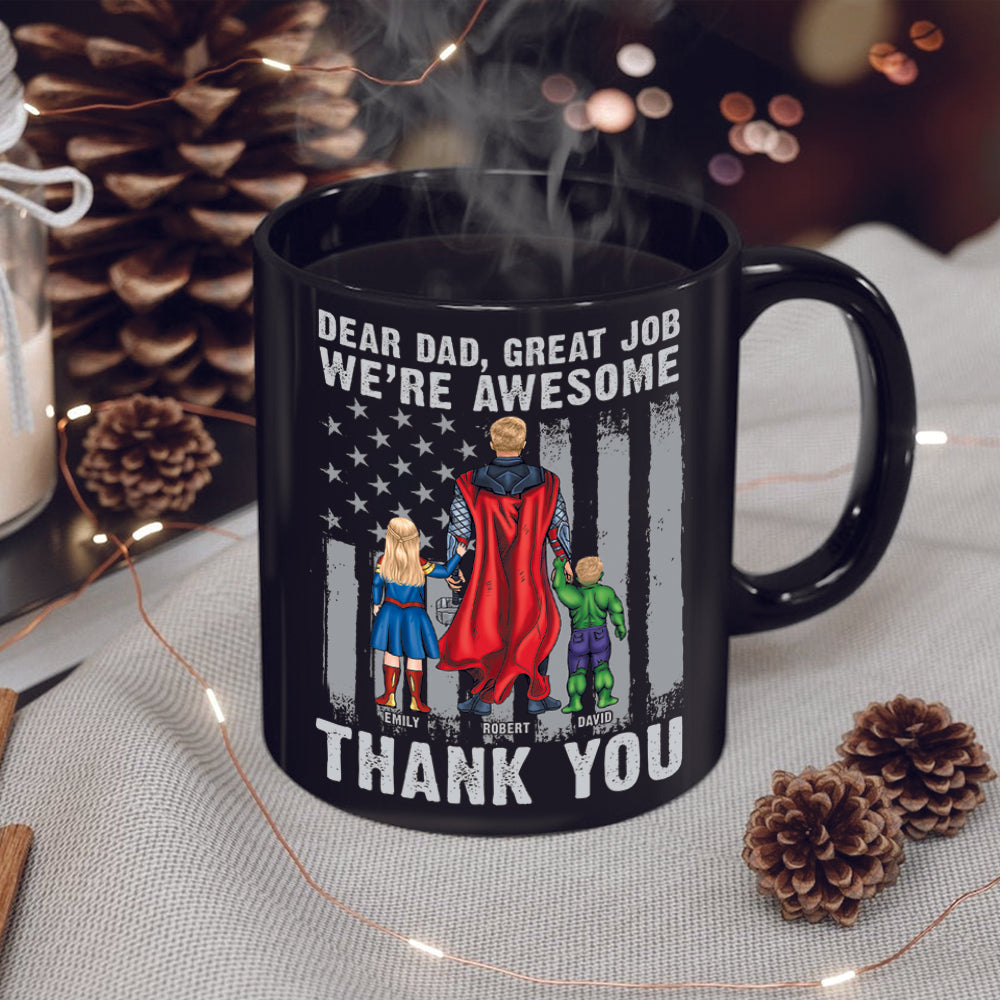 Personalized Superhero Father's Day Mug Coffee Mug PopCulturePrints