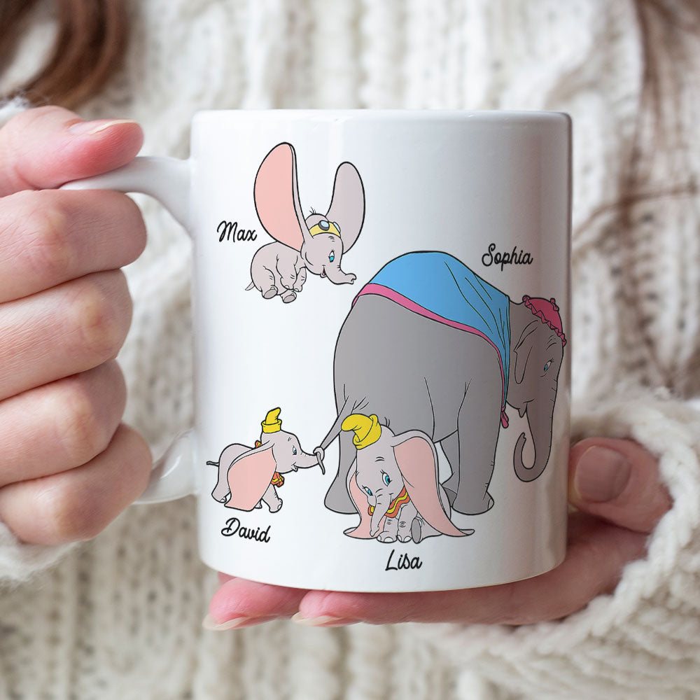 Personalized 'Best Mom Ever' Elephant Family Mug Coffee Mug PopCulturePrints