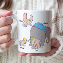 Load image into Gallery viewer, Personalized &#39;Best Mom Ever&#39; Elephant Family Mug Coffee Mug PopCulturePrints
