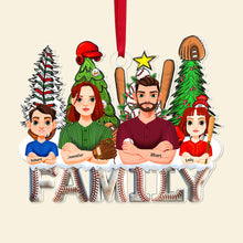 Load image into Gallery viewer, Personalized Baseball Family Acrylic Ornament - Custom Characters &amp; Names Ornament PopCulturePrints
