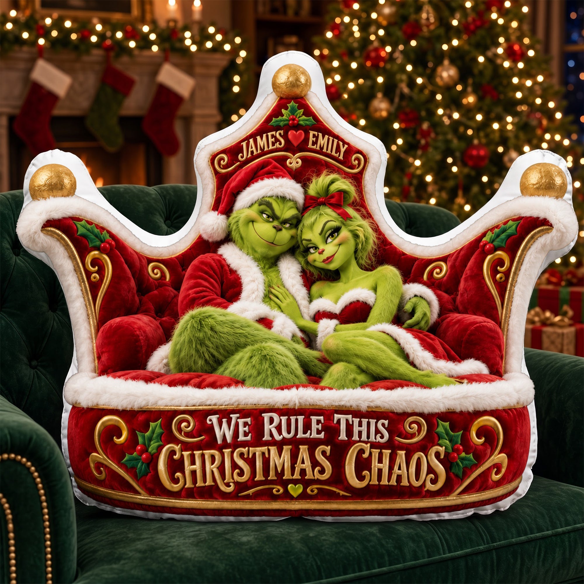 We Rule This Christmas Chaos Pillow - Personalized Gift for Couples Pillow PopCulturePrints
