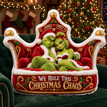 Load image into Gallery viewer, We Rule This Christmas Chaos Pillow - Personalized Gift for Couples Pillow PopCulturePrints
