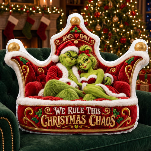 We Rule This Christmas Chaos Pillow - Personalized Gift for Couples Pillow PopCulturePrints