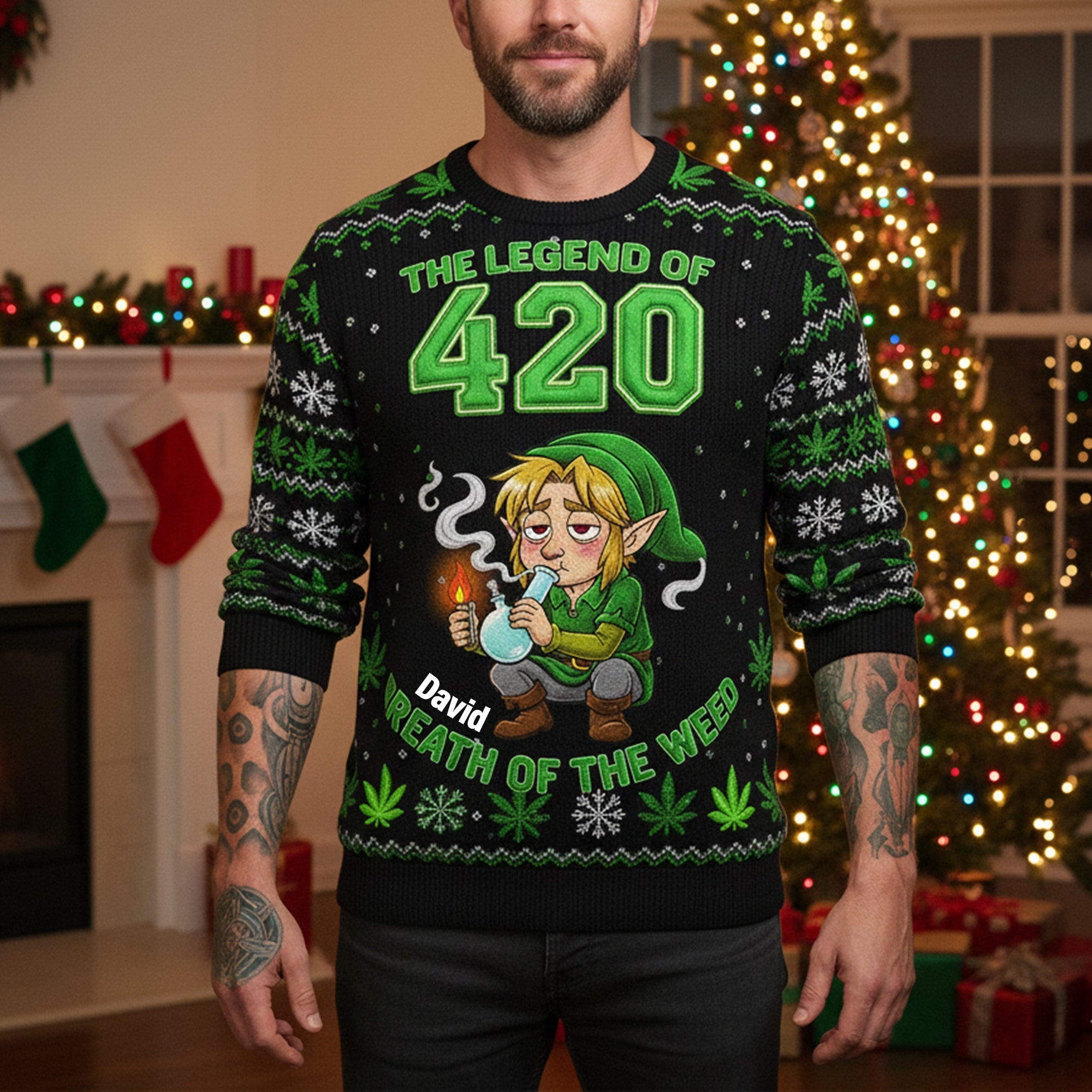 “Unleash Your Inner Legend” - Personalized Knitted Ugly Sweater for Christmas AOP Products PopCulturePrints