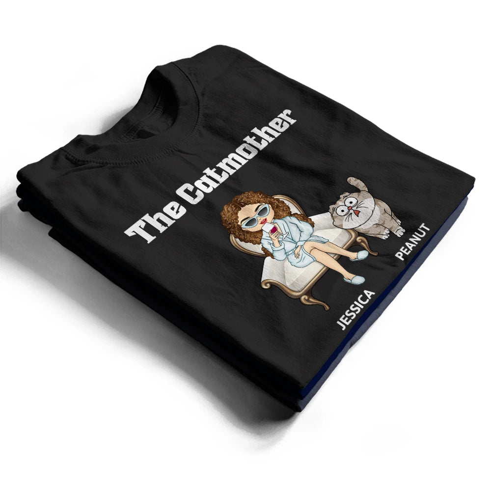 "Celebrate Your Feline Bond: The Catmother Personalized T-Shirt - Unique Gift for Cat Lovers, Moms, and Grandmas" T-shirt PopCulturePrints