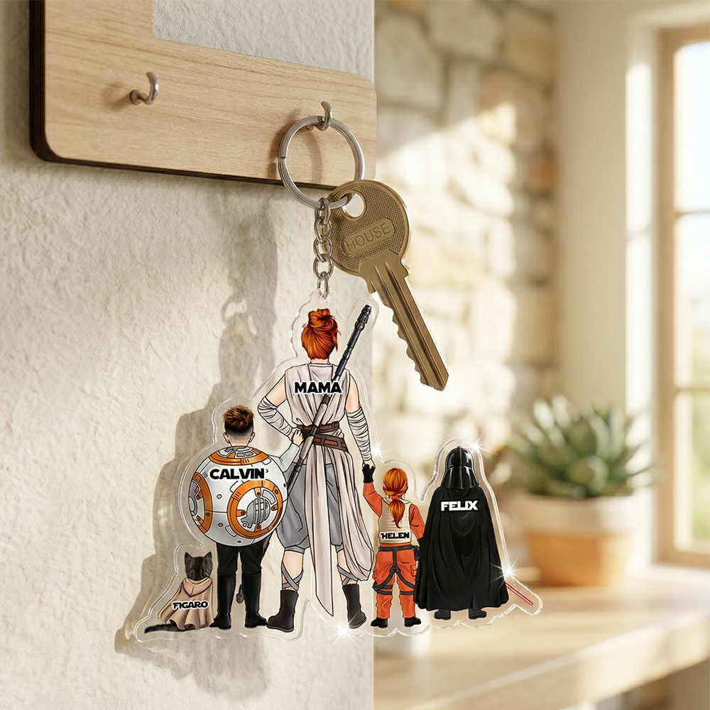 "A Gift from the Galaxy: Personalized Keychain for the Cosmic Mom" - Custom Keychain for Mom & Grandma Keychains PopCulturePrints