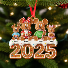 Load image into Gallery viewer, Bring Home the Cheer: Personalized Cartoon Gingerbread Family Christmas Ornament Ornament PopCulturePrints
