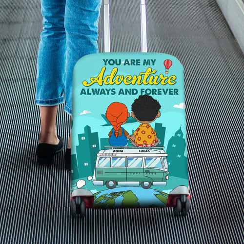 Personalized Adventure Luggage Cover for Couples Luggage Covers PopCulturePrints