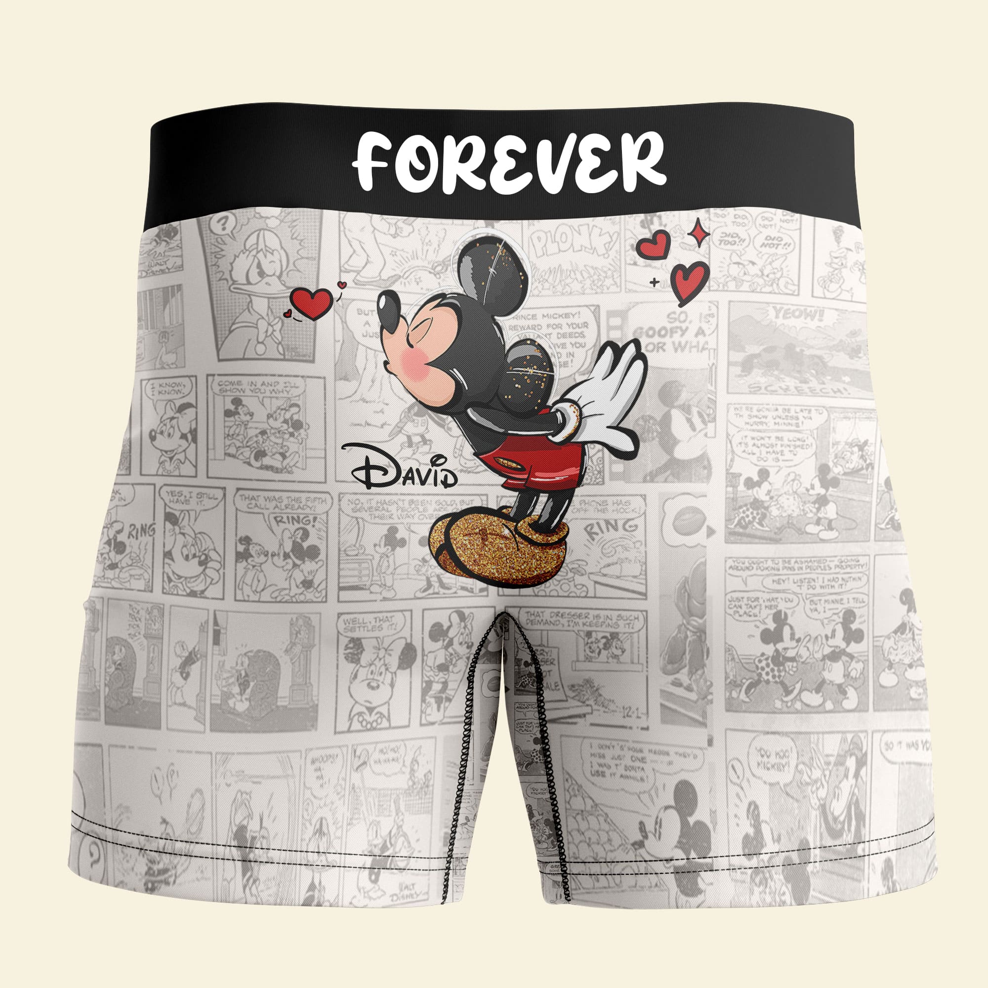 Personalized Couple Boxers - Together & Forever Design Boxer Briefs PopCulturePrints