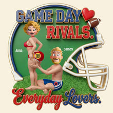 Load image into Gallery viewer, Game Day Rivals Couple Fridge Magnet - Custom Personalized Gift for Sporty Couples Fridge Magnet PopCulturePrints
