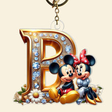 Load image into Gallery viewer, Personalized Mickey and Minnie Alphabet Keychain Keychains PopCulturePrints
