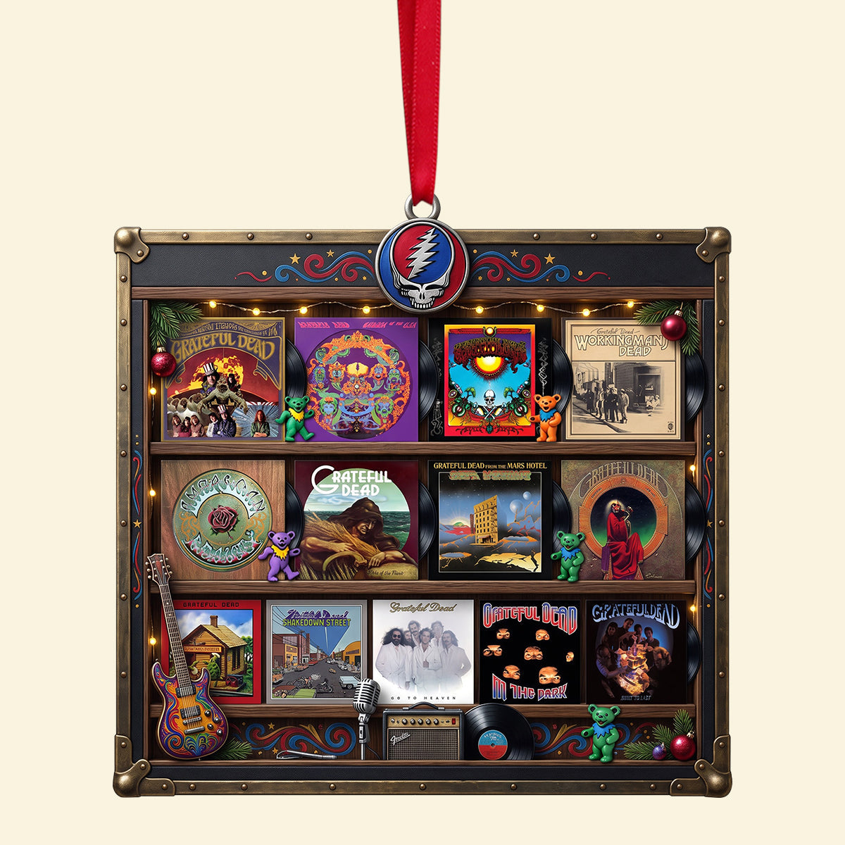 Personalized Rock Album Collection Ornament - Meaningful Gift for Music Lovers Ornament PopCulturePrints