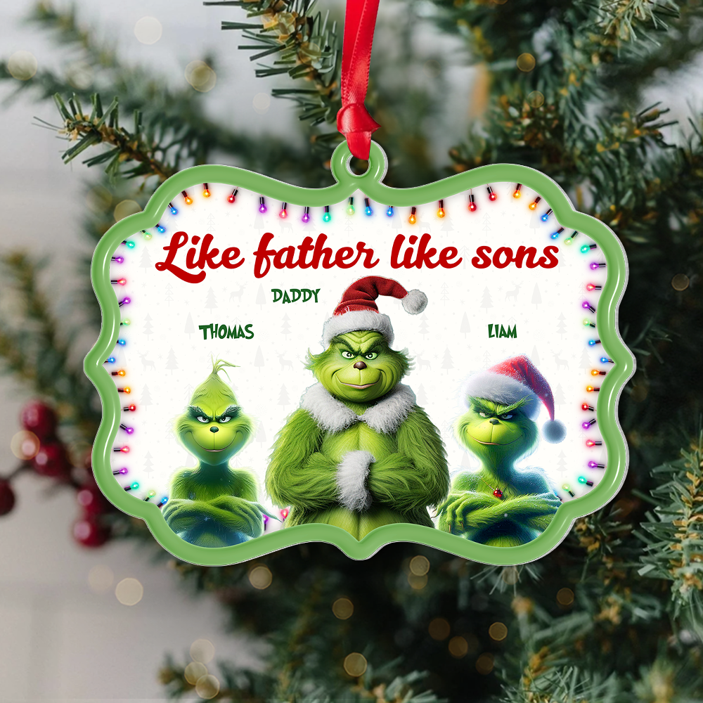 Personalized Grinch Family Christmas Ornament for Mom