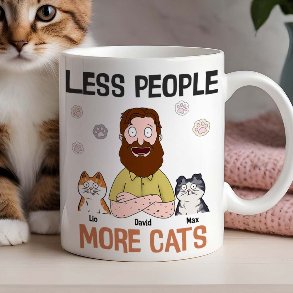 Less People, More Dogs - Personalized Dog Dad Coffee Mug for Pet Lovers Coffee Mug PopCulturePrints