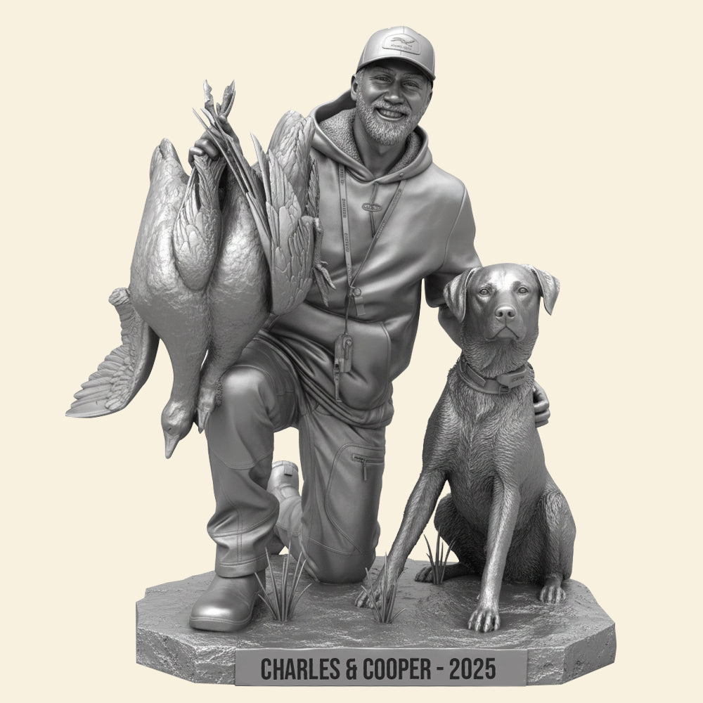 “Capture the Adventure: Personalized Hunting Trophy Moment Plaque - Custom Gifts for Dad, Son & Hunting Lovers Shaped Plaques PopCulturePrints