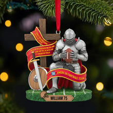 Load image into Gallery viewer, “Be Strong and Courageous” - Personalized Christmas Football Ornament for Christians - Meaningful Gift for Friends, Family, and Sports Enthusiasts Ornament PopCulturePrints

