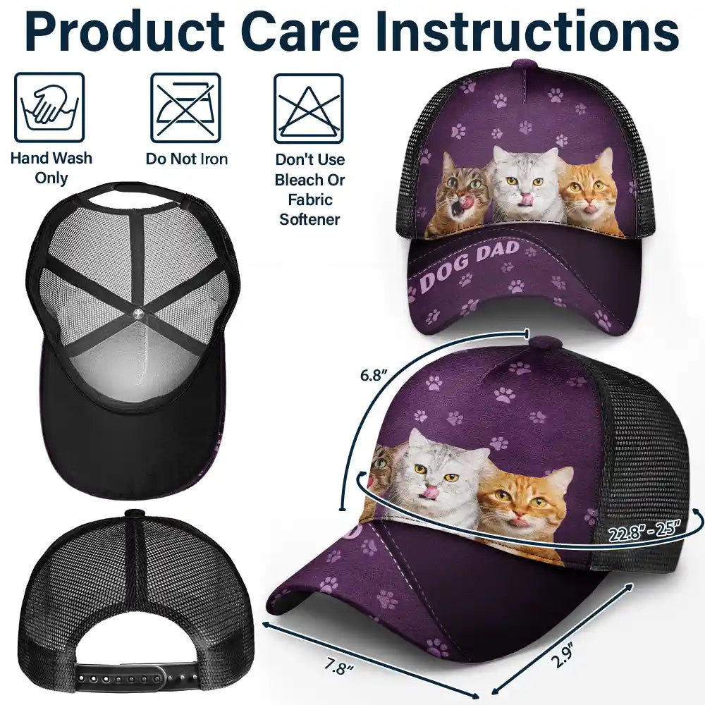 Personalized Dog Dad Cap - Custom Photo Mesh-back Casual Cap for Proud Dog Parents Mesh-back Casual Cap PopCulturePrints