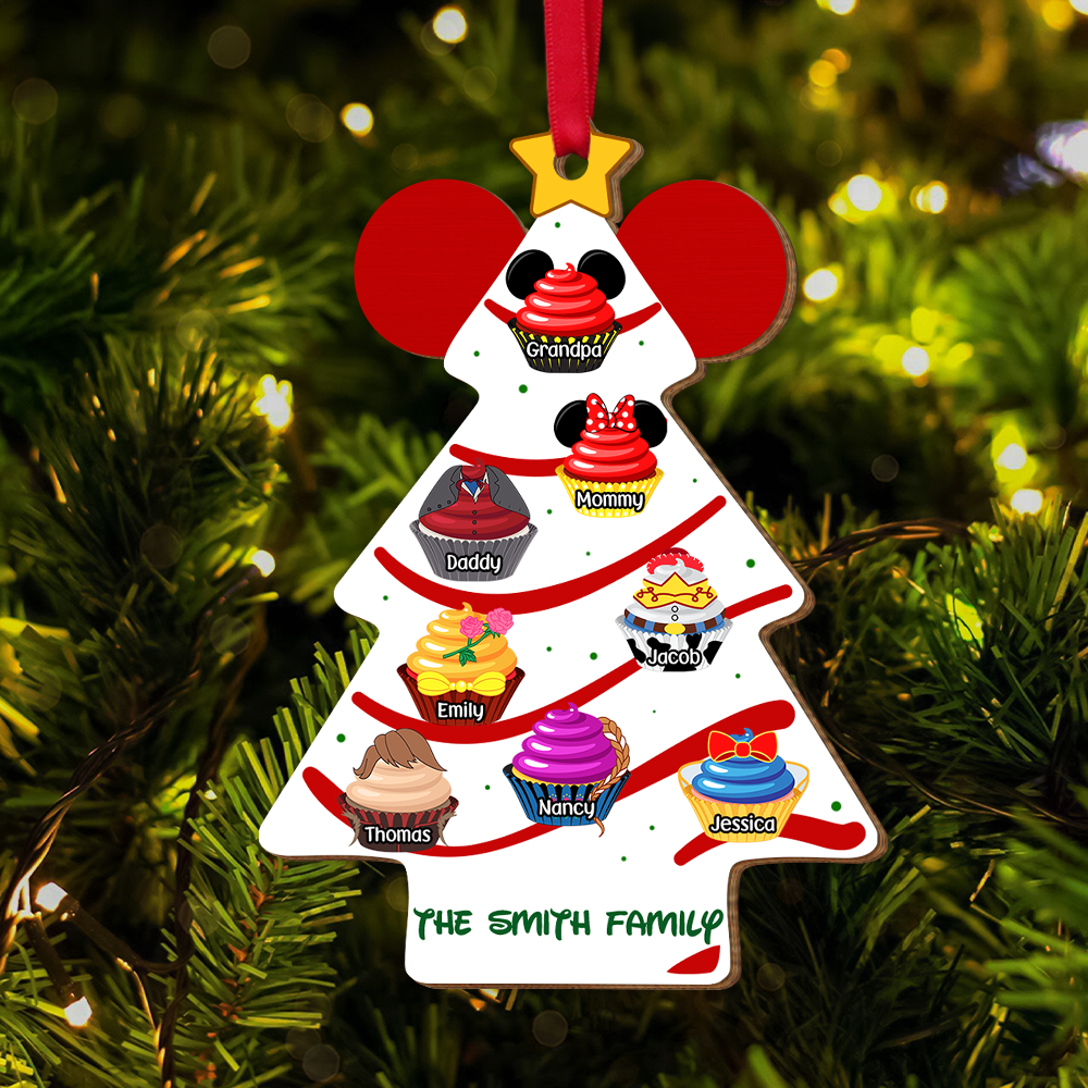 Personalized Family Cupcake Christmas Tree Ornament Ornament PopCulturePrints