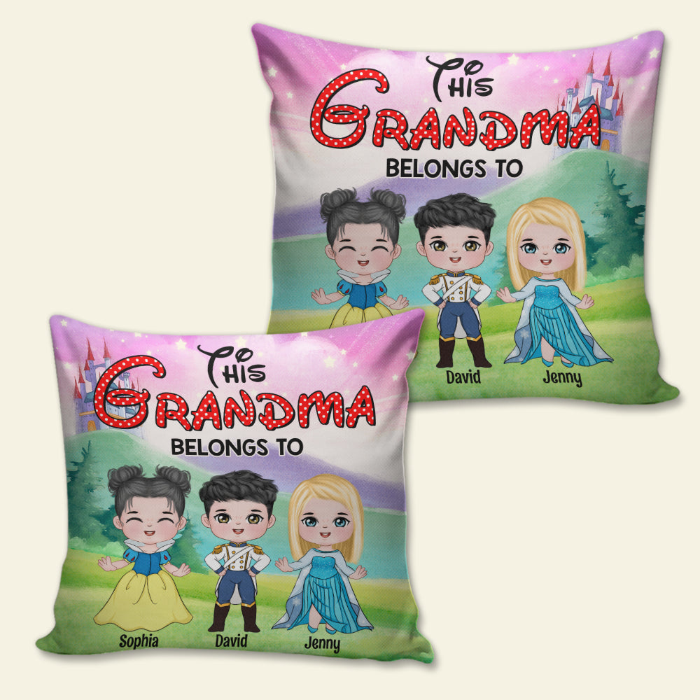 Personalized 'This Grandma Belongs To' Fairy Tale Square Pillow Pillow PopCulturePrints