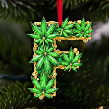 Load image into Gallery viewer, &quot;Spark Joy This Christmas with a Unique Touch&quot; - Crystal Leaf Initial Ornament, Personalized Gift for Stoners Ornament PopCulturePrints
