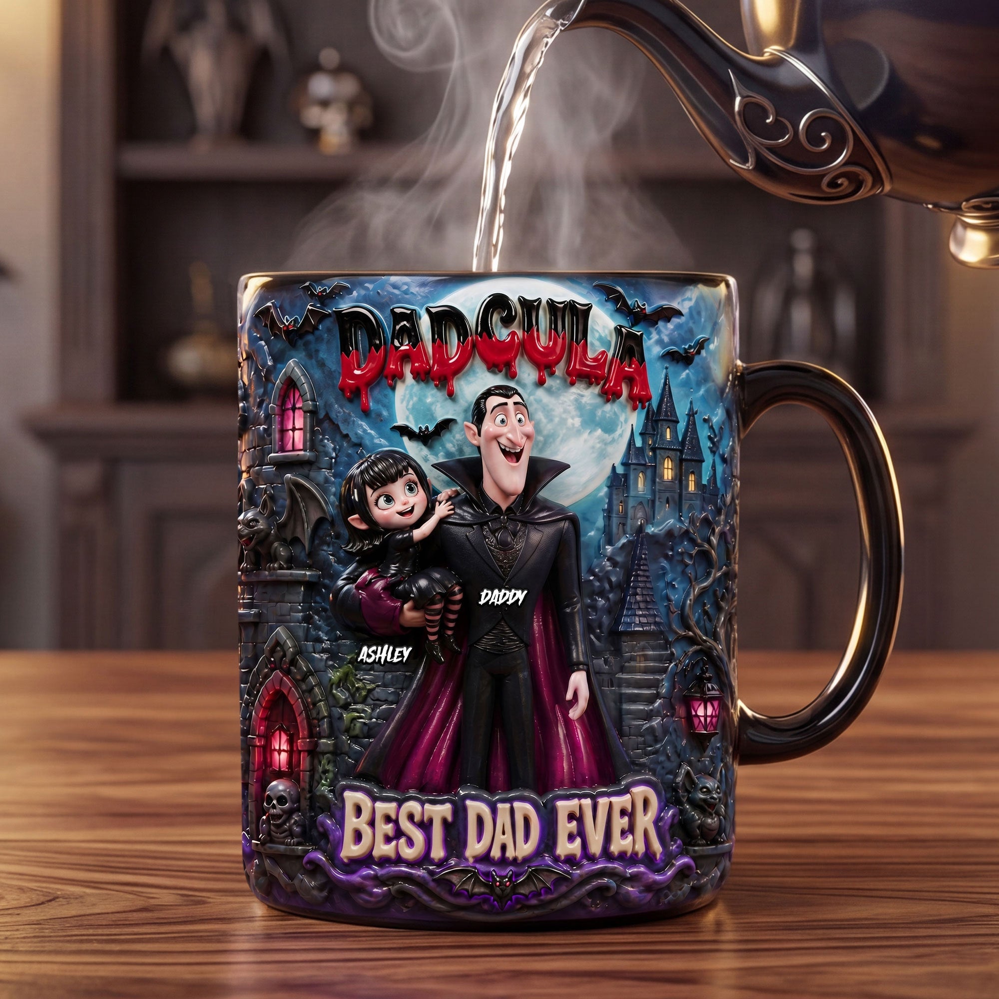 Best Dad Ever: Cool Dracula Dad Magic Mug - Personalized Gift for Dad Coffee Mug PopCulturePrints